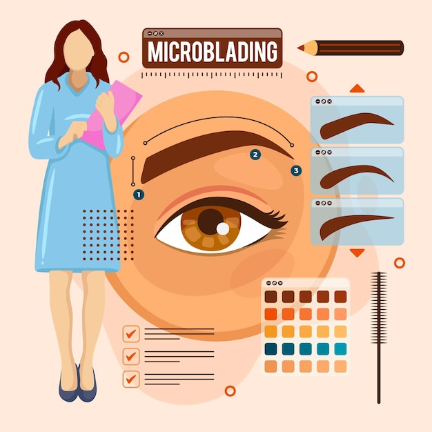 flat-hand-drawn-microblading-illustration
